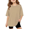 thumbnail image 1 of KVPLBQFD Girls Loose Fit Tops Summer Cooling T Shirts for Teen Unisex Crew Neck Short Sleeve Tee Tweens Stretchy Everyday Casual Clothes, 1 of 8