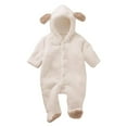 thumbnail image 1 of KVPLBQFD Girls Red Jumpsuit Toddler Baby Onesies for Baby Girl Bear Hooded Romper Winter Coral Pajamas Autumn Winter Plush Onesie Warm Baby Clothes Boys Clothes Size 8, 1 of 6