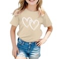 thumbnail image 1 of KVPLBQFD Girls Short Sleeve T Shirt Toddler Trendy Heart Print Top Cute Aesthetic Shirts for Kids Multi Colors Summer Tee Tops Comfortable Clothes for Tweens Girl, 1 of 7