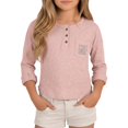 thumbnail image 1 of KVPLBQFD Girls Thermal Top Big Girls Tops Christmas Shirts for Girls 10-12 12-14 Girls Clothes Kids Clothes Girls Size 7-8 Girls Small Clothes Preppy, Pink 5-6 Years, 1 of 5