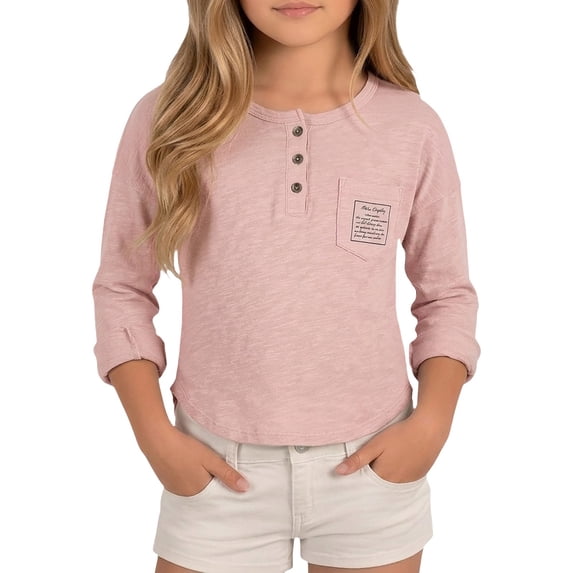 KVPLBQFD Girls Thermal Top Big Girls Tops Christmas Shirts for Girls 10-12 12-14 Girls Clothes Kids Clothes Girls Size 7-8 Girls Small Clothes Preppy, Pink 5-6 Years