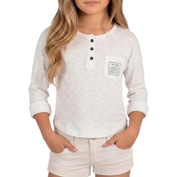 KVPLBQFD Girls Thermal Top Big Girls Tops Christmas Shirts for Girls 10-12 12-14 Girls Clothes Kids Clothes Girls Size 7-8 Girls Small Clothes Preppy, White 3-4 Years