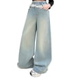 thumbnail image 1 of KVPLBQFD Jeans for Girls 12-14 Baggy Jeans 10-12 Youth Camo Pants Girls Cargo Pants Size 14-16 Basketball Clothes Girl Clothes 4t Girls Clothes Size, Blue 11-12 Years, 1 of 9