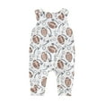 thumbnail image 1 of KVPLBQFD Kids Brown Sweatsuit Boys and Onesie Baby Boy Girls Sleeveless Baseball and Rugby Prints Romper Jumpsuit for Gifts for 3 Month Old Girl Cute Baby Girl Clothes, 1 of 5