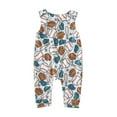 thumbnail image 1 of KVPLBQFD Kids Brown Sweatsuit Boys and Onesie Baby Boy Girls Sleeveless Baseball and Rugby Prints Romper Jumpsuit for Gifts for 3 Month Old Girl Cute Baby Girl Clothes, 1 of 5