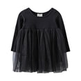 thumbnail image 1 of KVPLBQFD Knotted Gown Wedding Gown Red Princess Dresses for Girls White Dress Long Sleeve Dance Clothes New Born Clothes Baby Girl, Black 9-12 Months, 1 of 9