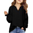 thumbnail image 1 of KVPLBQFD Long Sleeve Tops Pack Top Christmas Gifts 2025 for Kids Cute Shirts Y2k Childrens Clothes Girls Size 6-7 Girls Clothes 7/8 Girls Size 8-9, Black 10-12 Years, 1 of 7