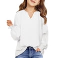 thumbnail image 1 of KVPLBQFD Long Sleeve Tops Pack Top Christmas Gifts 2025 for Kids Cute Shirts Y2k Childrens Clothes Girls Size 6-7 Girls Clothes 7/8 Girls Size 8-9, White 8-10 Years, 1 of 7