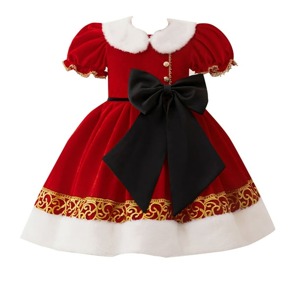 KVPLBQFD Mommy and Me Christmas Dress Girls White Christmas Off the Shoulder Long Sleeve Dress 1st Birthday Outfit Girl Baby Boy Dress Clothes Babys, Red 4-5 Years