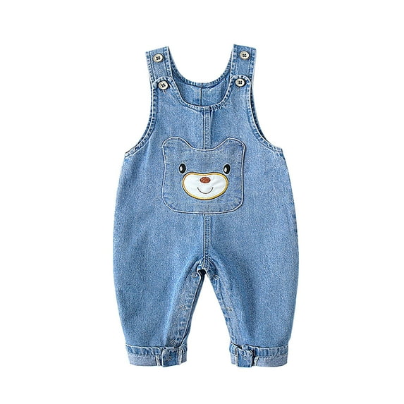 KVPLBQFD Sweat Suits for Boys 10-12 Baby Boys' Overalls Baby Denim Overalls Spring and Autumn Soft Not Slip Shoulder One Year Old Baby Fall Jeans Super Handsome Baby Crawling Clothes Size 5 Girls