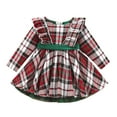 thumbnail image 1 of KVPLBQFD Toddler Plaid Christmas Dress Red Christmas Party Dress Classy Dress Cute Clothes for Teens 5t Girl Clothes Girls Size 14 Clothes Baby, Green 6-12 Months, 1 of 7