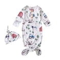 thumbnail image 1 of KVPLBQFD Toddler Sweatsuit Boys and Girls Long Sleeve Farm Cartoon Print Crew Neck Romper Jumpsuit Bodysuits with Hat Fun Farm-themed Outfit Boys Onesie 2t Clothes Girls, 1 of 7