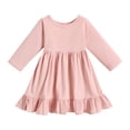 thumbnail image 1 of KVPLBQFD White Long Sleeve Dress Holiday Dresses Girls Dresses Size 8 Black Denim Dress Baby Girl Clothes 12 Months Toddler Christmas Outfit Girl, Pink 4-5 Years, 1 of 2