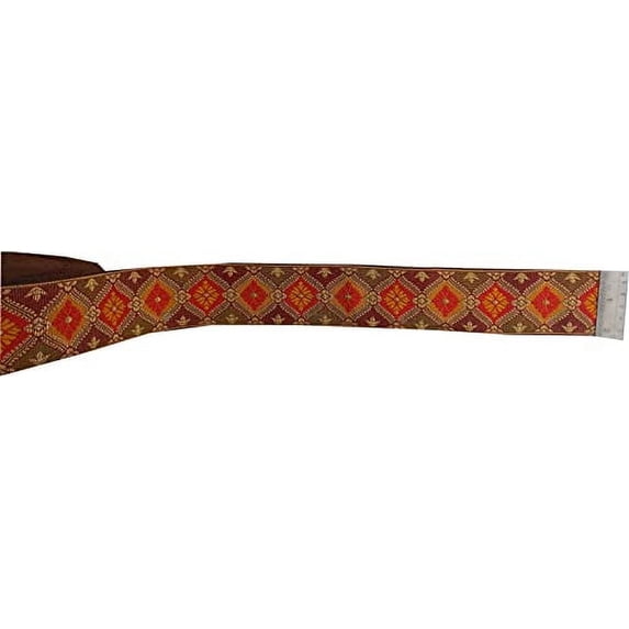 KVR Nylon Polyester Multicolor Silk Woven Embroidery Braid Wedding and Party Lace Ribbon