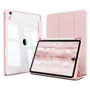 KVTVOU Case for iPad (A16) 11th Generation 11 inch 2025, iPad 10th Generation 10.9 inch 2022 with Pencil Holder, Clear Transparent Back Shell with Shockproof Cover, Auto Sleep/Wake, White