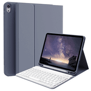KVTVOU Keyboard Case for iPad Air 11 inch M2/M3 (2024/2025), iPad Air 5th/4th Generation (2022/2020) 10.9 inch, Detachable Wireless Bluetooth Keyboard, Stand Folio Cover with Pencil Holder,Blue