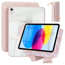 KVTVOU Case for iPad (A16) 11th Generation 11 Inch 2025, iPad 10th Generation 10.9 inch 2022 with Pencil Holder, Auto Wake-Sleep,Clear Acrylic Back Shell, Magnetic attraction increases,Pink