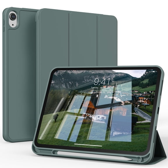 KVTVOU iPad (A16) 11th Generation Case 2025/2022, iPad 10.9 inch Case with Pencil Holder,Trifold Stand Case Designed for iPad 10th Gen, Auto Sleep/Wake Cover, Green