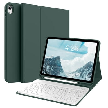 KVTVOU Keyboard Case for iPad A16 11 inch 2025 / 10th Generation 10.9 inch 2022, Detachable Wireless Keyboard Cover with Pencil Holder for iPad 11/10th Gen, Green