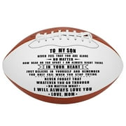 KW Custom Personalized Football Engraved Leather Indoor/Outdoor Football With Pump & Carrying Bag ,Best Gift For Son Anniversary Birthday Graduation From Mom