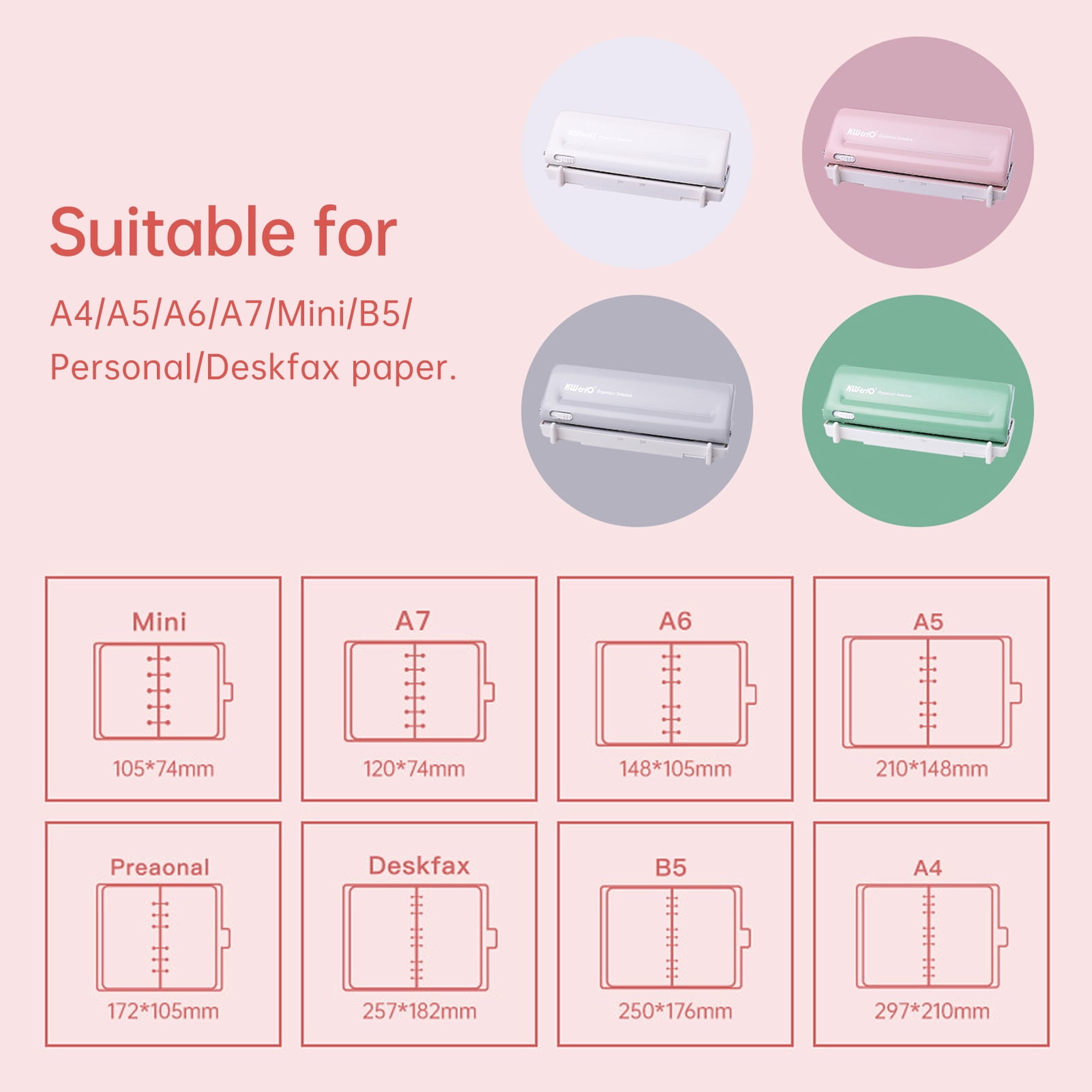 Wholesale Other Desk Accessories KW TriO 3 Hole Punch For A7 A6 A5 B5 Spiral  Notebook 369 Holes Paper Puncher Planner DIY Loose Leaf Puncher  Scrapbooking Tools 230703 From Hui10, $8.23