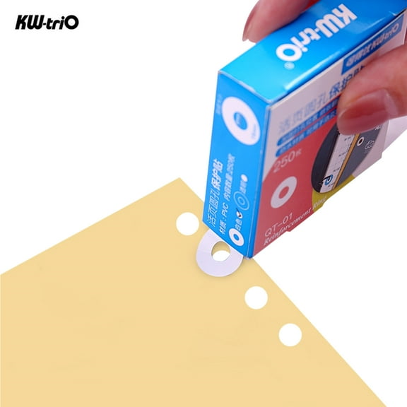 KW-trio Loose- Paper Hole Reinforcement Labels Round Stickers Self-Adhesive Hole Punch Protector for Office School Home Supplies, 250 Labels