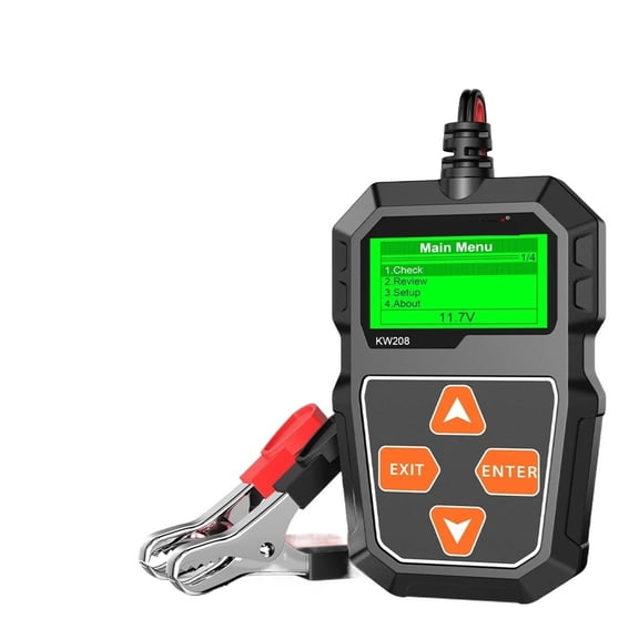 KW208 Car Battery Tester Motorcycle Battery Analyzer 100-2000 CCA Power Load Charging Cranking System Test ,Long Lasting