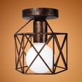 thumbnail image 1 of KWANSHOP Vintage 1-Light Semi Flush Industrial Ceiling Light Black Rusty Retro Style Chandelier, 1 of 7