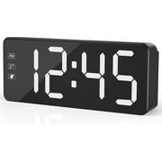 KWANWA Bedside Clock with Oversized Buttons, 2.4'' LED Digits Display, 24H Memory & Battery Save Mode, Ideal for Kitchen/Garage/Hurricane Preparedness (Includes 59" Charging Cable)