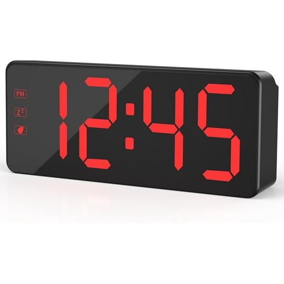 KWANWA Bedside Clock with Oversized Buttons, 2.4'' LED Digits Display, 24H Memory & Battery Save Mode, Ideal for Kitchen/Garage/Hurricane Preparedness