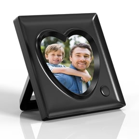 Kwanwa Picture Frames Personalized Voice 20S Recordable, 3.9x3.9 in Heart, Gifts for Graduation, Christmas, Birthday, Wedding, Tabletop Desk Bookshelf
