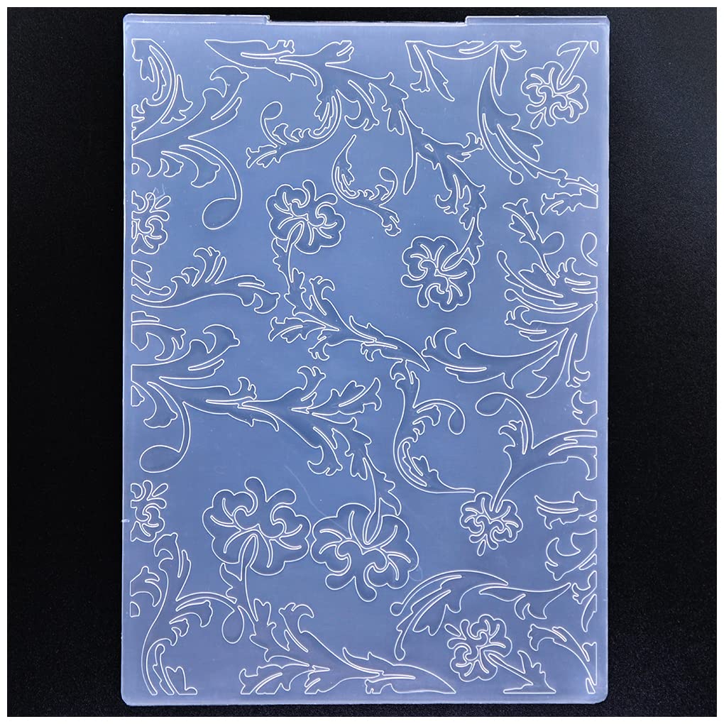 KWELLAM Flowers Leaves Plastic Embossing Folders for Card Making ...