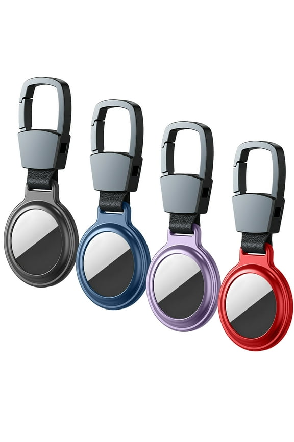 Secure Holder with Key Ring for AirTag, (4 Pack)