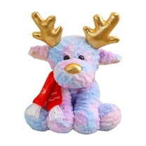 KWHOME Christmas Sitting Moose Plushie Toy 11.8 Inch Cotton Plush Toys Stuffed Animals Anime Collectable Doll Soft Cute Dolls Birthday Christmas Gifts for Teens Boys Girls Friends,Purple