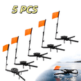 thumbnail image 1 of KWHOME Ice Fishing Tip-Up, Portable Foldable Ice Fishing Tip-Up Flag with Orange Pole Flags, Angler Tackle Accessory, Winter Outdoor Ice Fishing Equipment Gears,Black/5PCS, 1 of 9