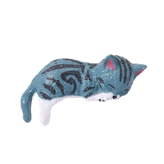 KWHOME Mini Cat Desk Figurines – Adorable Handcrafted Kittens, Cute Cat Car Dashboard Decoration, Mini Cats Ornament for Computer Monitor Mirror Home Desk Office Decorations,Light Blue,1PCS