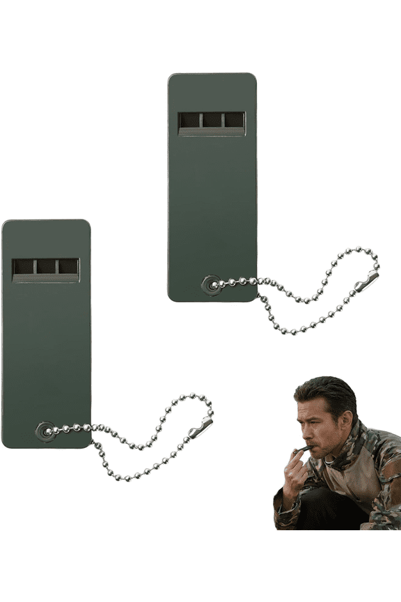 Multifunctional Hiking Whistle, Durable Loud Crisp Sound Whistle for Emergency, Portable Whistle Keychain, Whistles for Adults Outdoor Camping Boating Hunting Fishing Backpacking,Green/2PCS