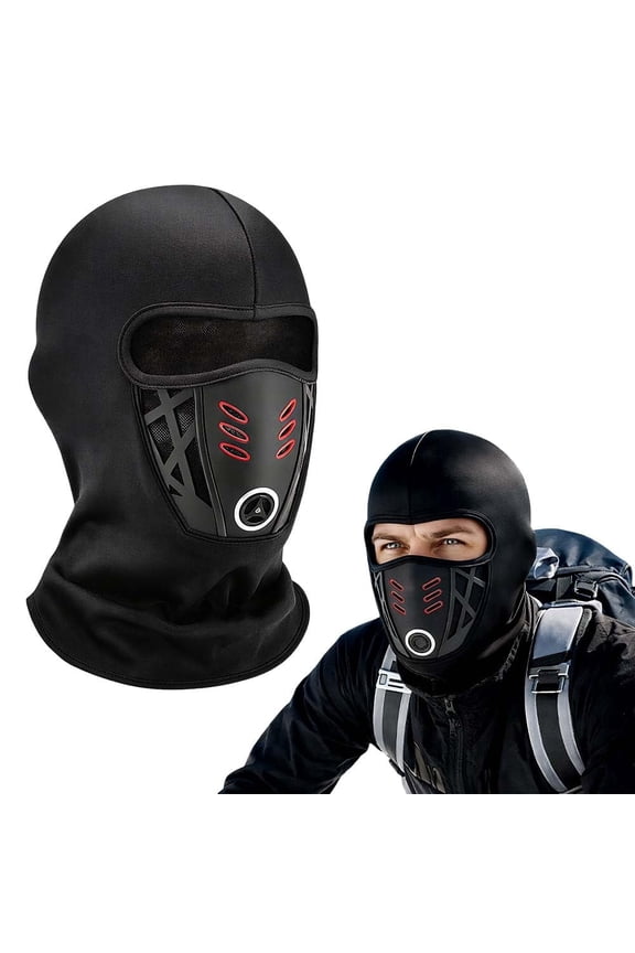 Ski Mask, Face Mask UV Protection, Winter Rider Warm Anti-Haze Balaclava Full Face Mask for Men Women, Windproof Soft, Motorcycle Snowboard & Riding Outdoor,15.74"x 9.84",Black/1PCS