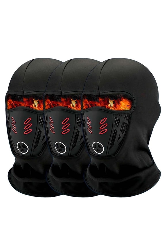 Ski Mask, Face Mask UV Protection, Winter Rider Warm Anti-Haze Balaclava Full Face Mask for Men Women, Windproof Soft, Motorcycle Snowboard & Riding Outdoor,15.74"x 9.84",Black/3PCS
