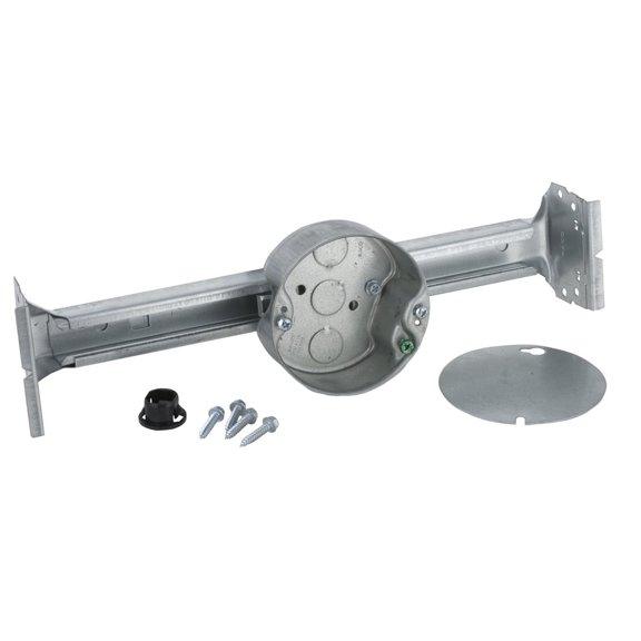 RACO Kwik-Brace Steel Construction Brace - 1-1/2 In. Deep Box, Three 1/2 In. KOs, 4 In.