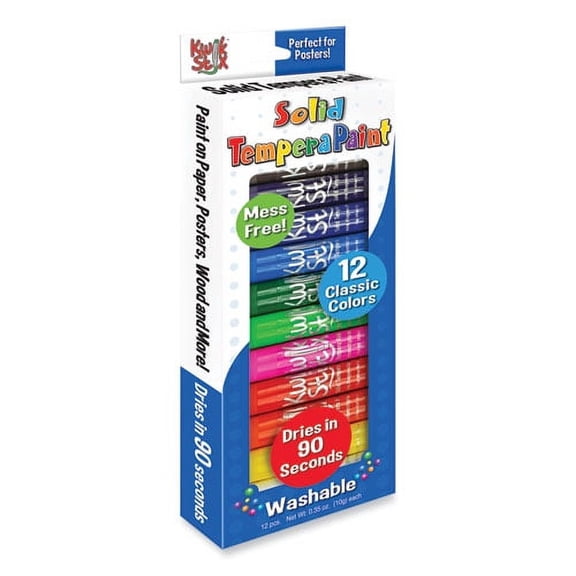 KWIK STICK TEMPERA PAINT, 3.5", ASSORTED COLORS, 12/PACK | Bundle of 5 Packs