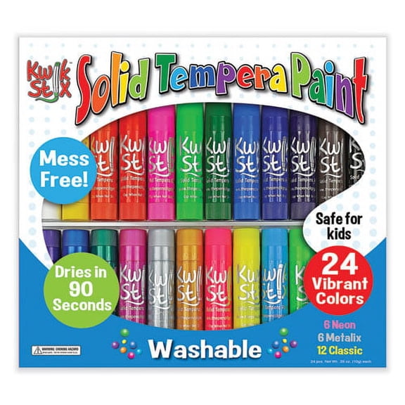 KWIK STICK TEMPERA PAINT, 3.5", ASSORTED COLORS, 24/PACK | Bundle of 2 Packs