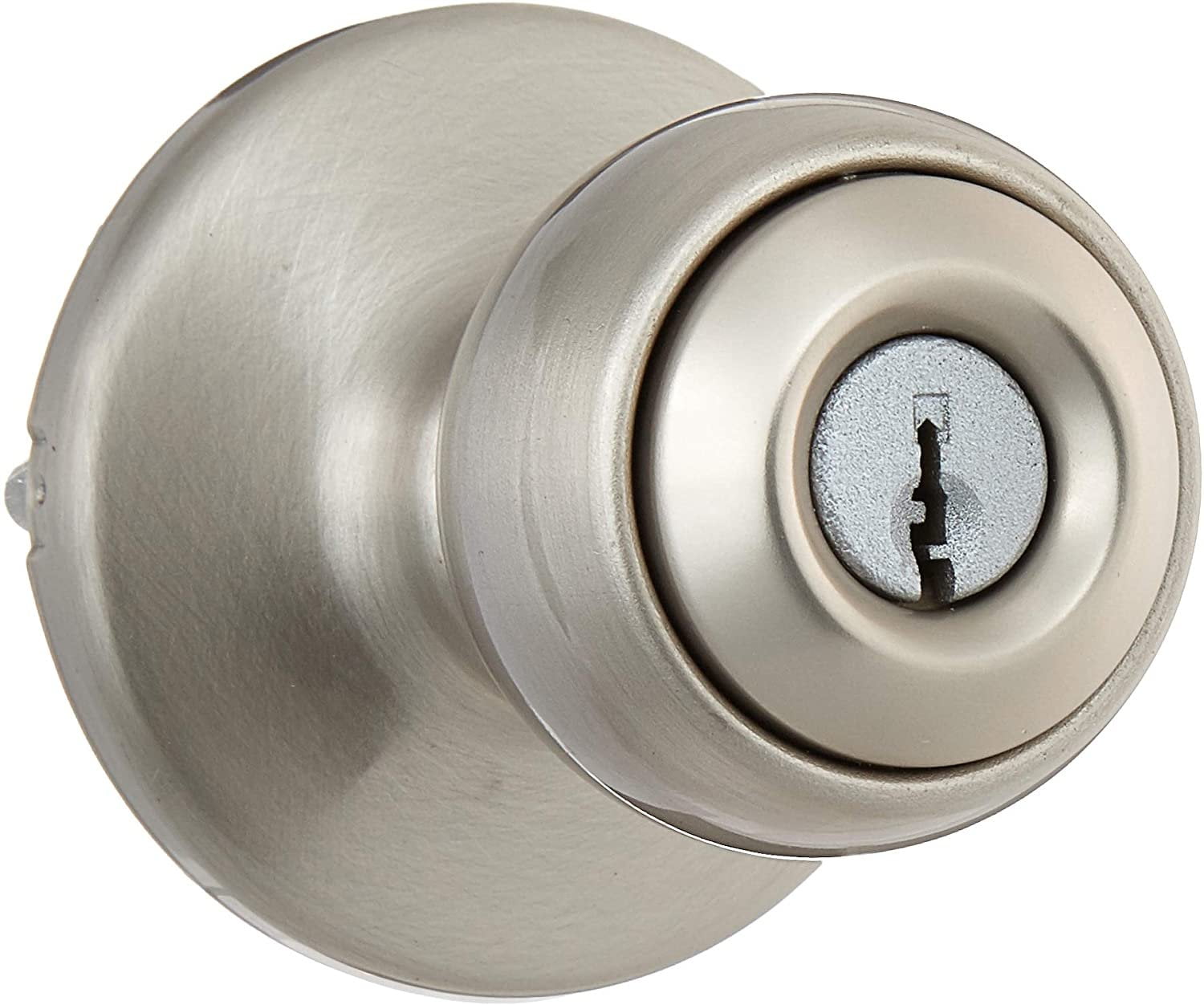 Kwikset Polo Keyed Entry Door Knob Lockset 94002-826 - Adjustable, Satin Nickel - 1 Pack