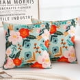 thumbnail image 1 of KWLET Throw Pillow Covers 18x18 Linen Outdoor Pink Orange Blossom Leaves Pillowcase for Bedroom Sofa Living Room Couch Set of 2, 1 of 8