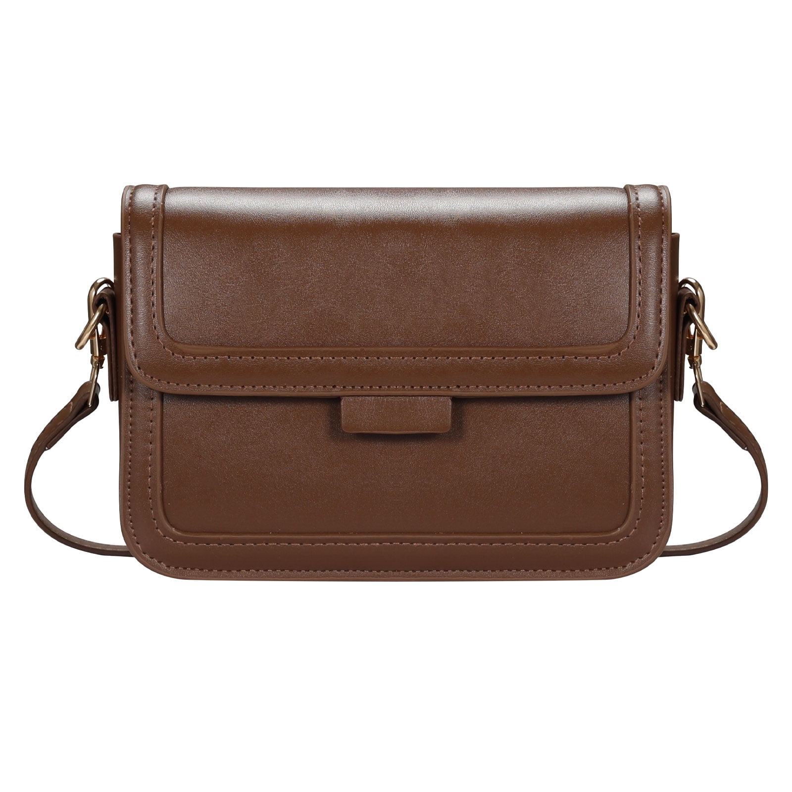KWLET Women Shoulder Bag Flap Crossbody Purse PU Leather Handbags Brown