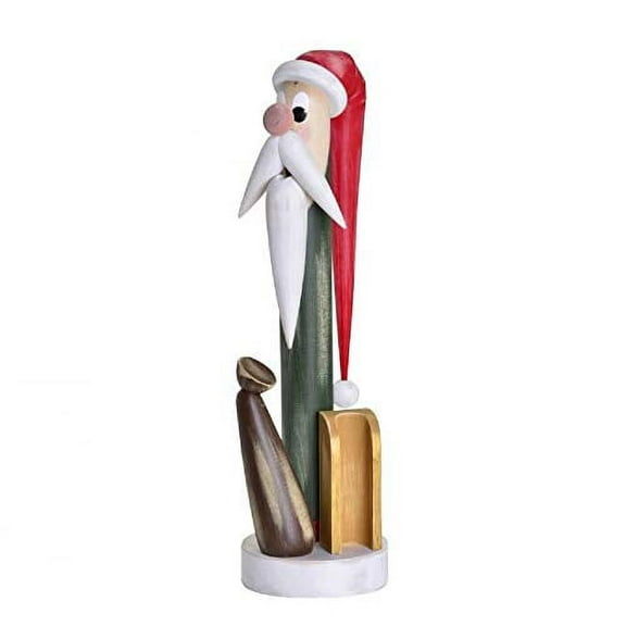 KWO Christmas Santa Gnome German Wood Incense Smoker Made in Germany 15.75 Inch