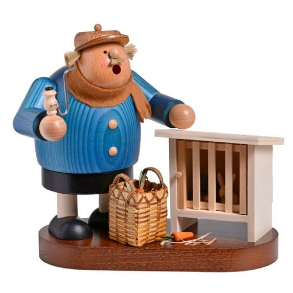 KWO Chubby Bunny Rabbit Breeder German Wood Christmas Incense Smoker Germany