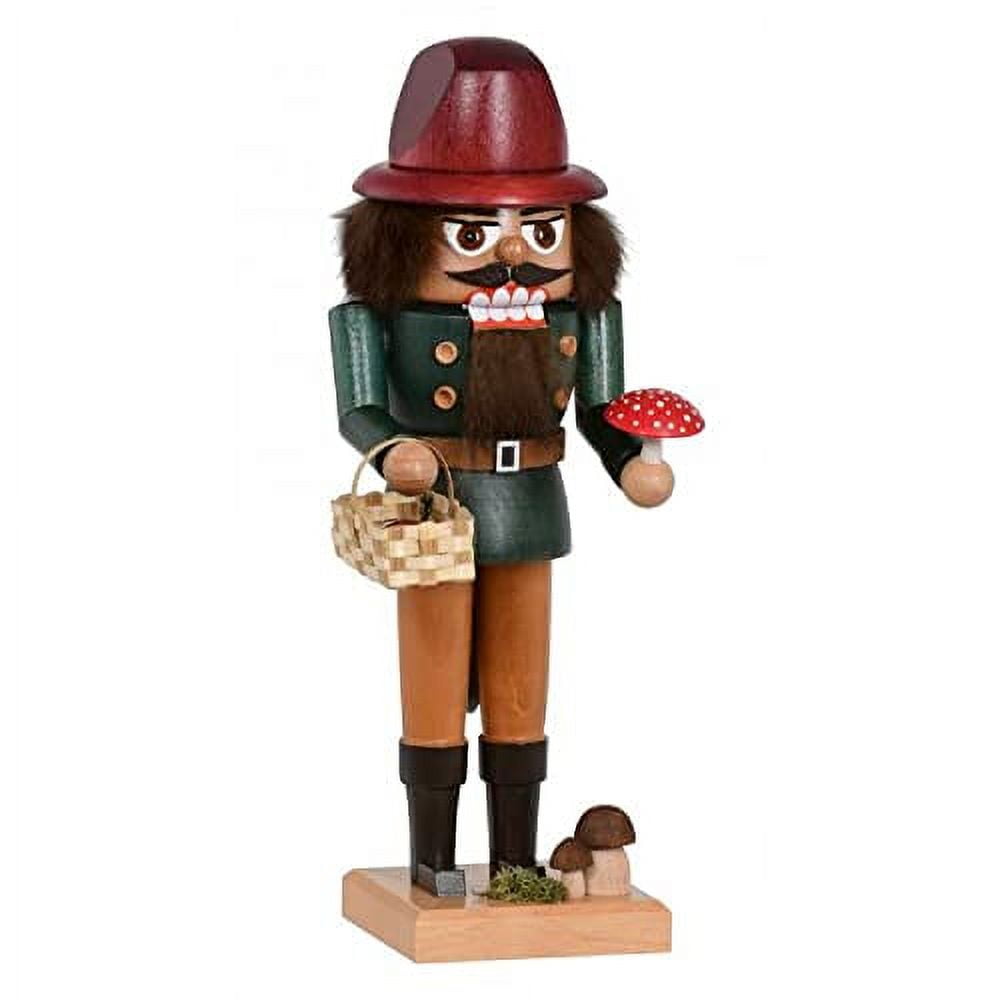KWO Mushroom Picker German Wood Christmas Nutcracker Made in Germany 10.2 Inch