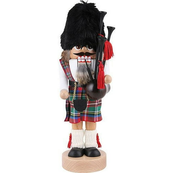 KWO Scottish Man with Bagpipe German Wood Christmas Nutcracker Scotland Bagpiper
