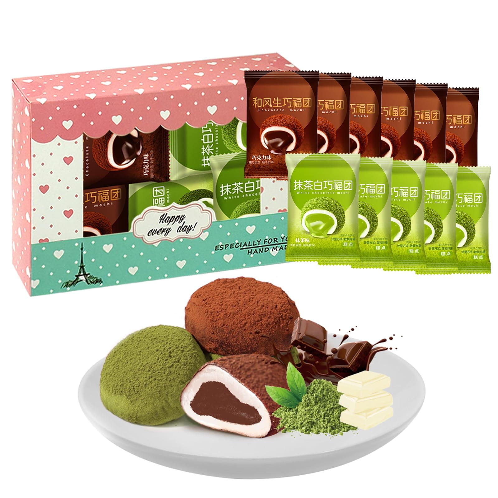 KWOLYKIM Rice Cakes, YPF5 Chocolate&Green Tea White Chocolate Snacks